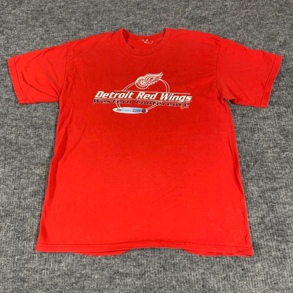 VTG Detroit Red Wings T Shirt Mens Medium Short Sleeve NHL Hockey 90s Y2K Retro